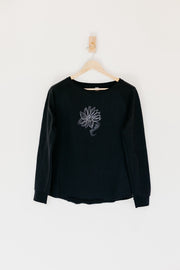 Black Flower Lt Weight Ladies
