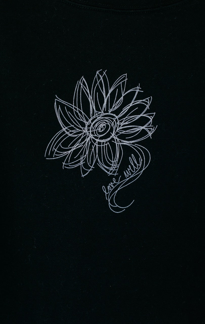 Black Flower Lt Weight Ladies