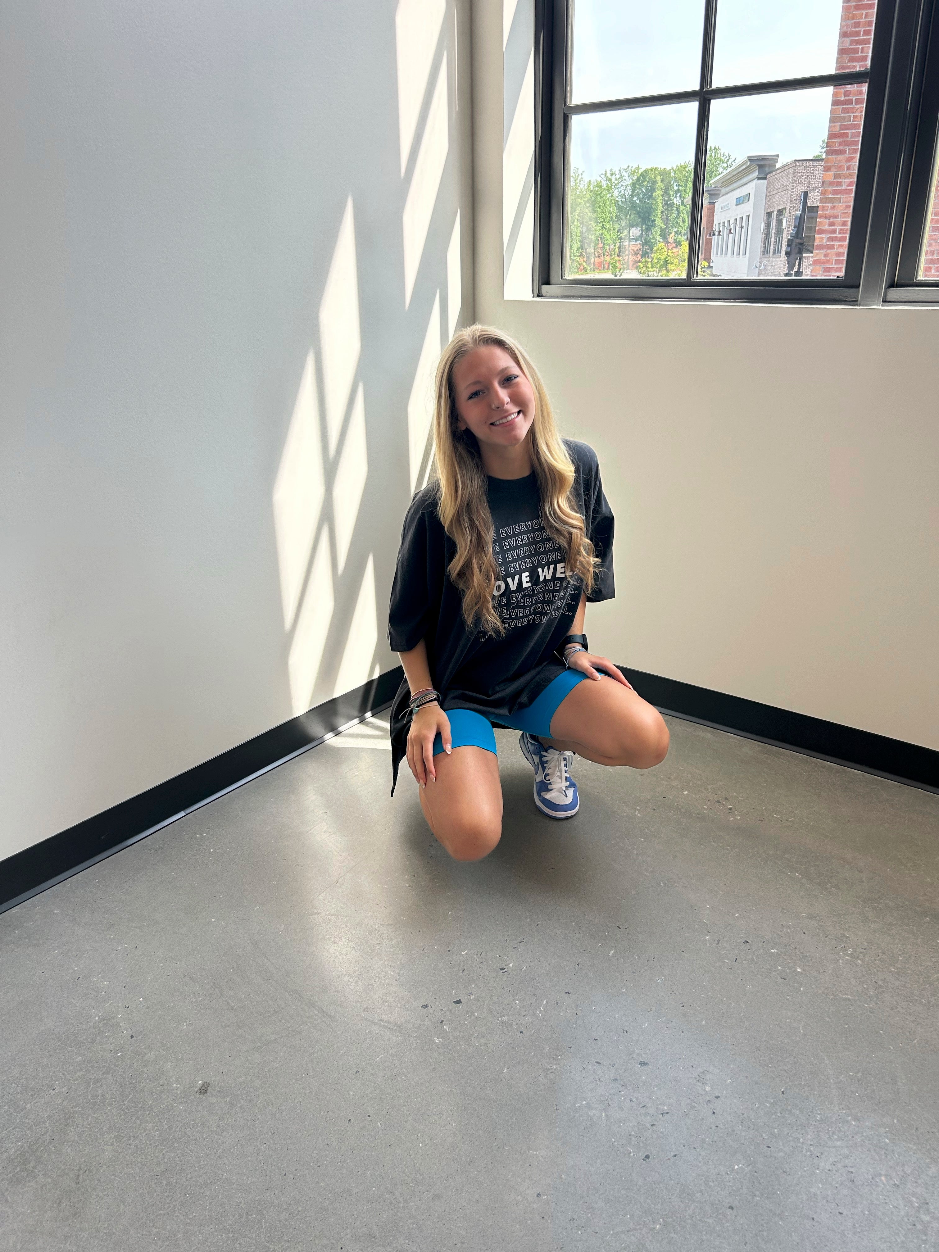 Oversized Repeating Black Tee