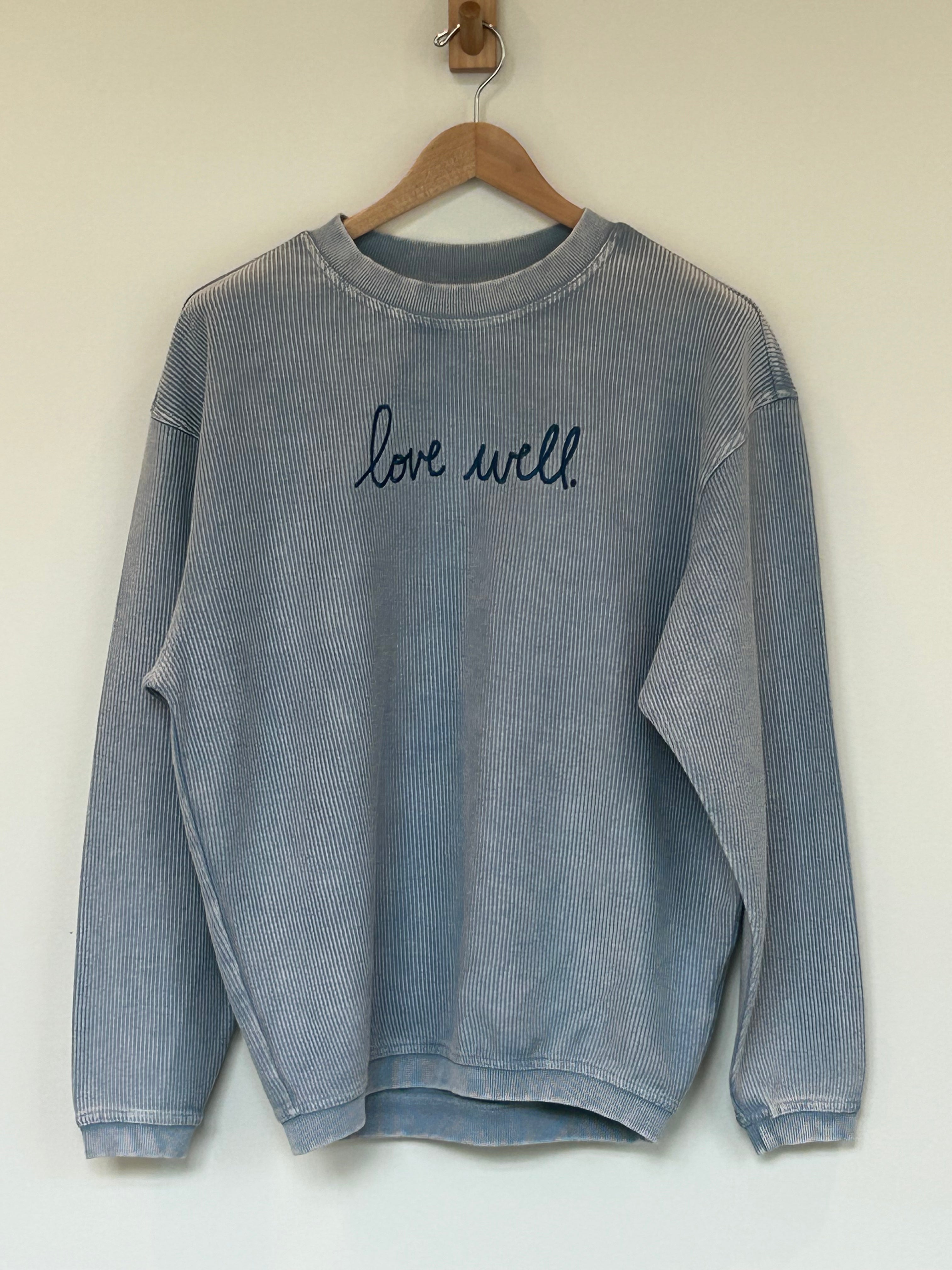 Original Script Faded Denim Corded Crew