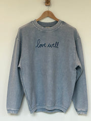 Original Script Faded Denim Corded Crew
