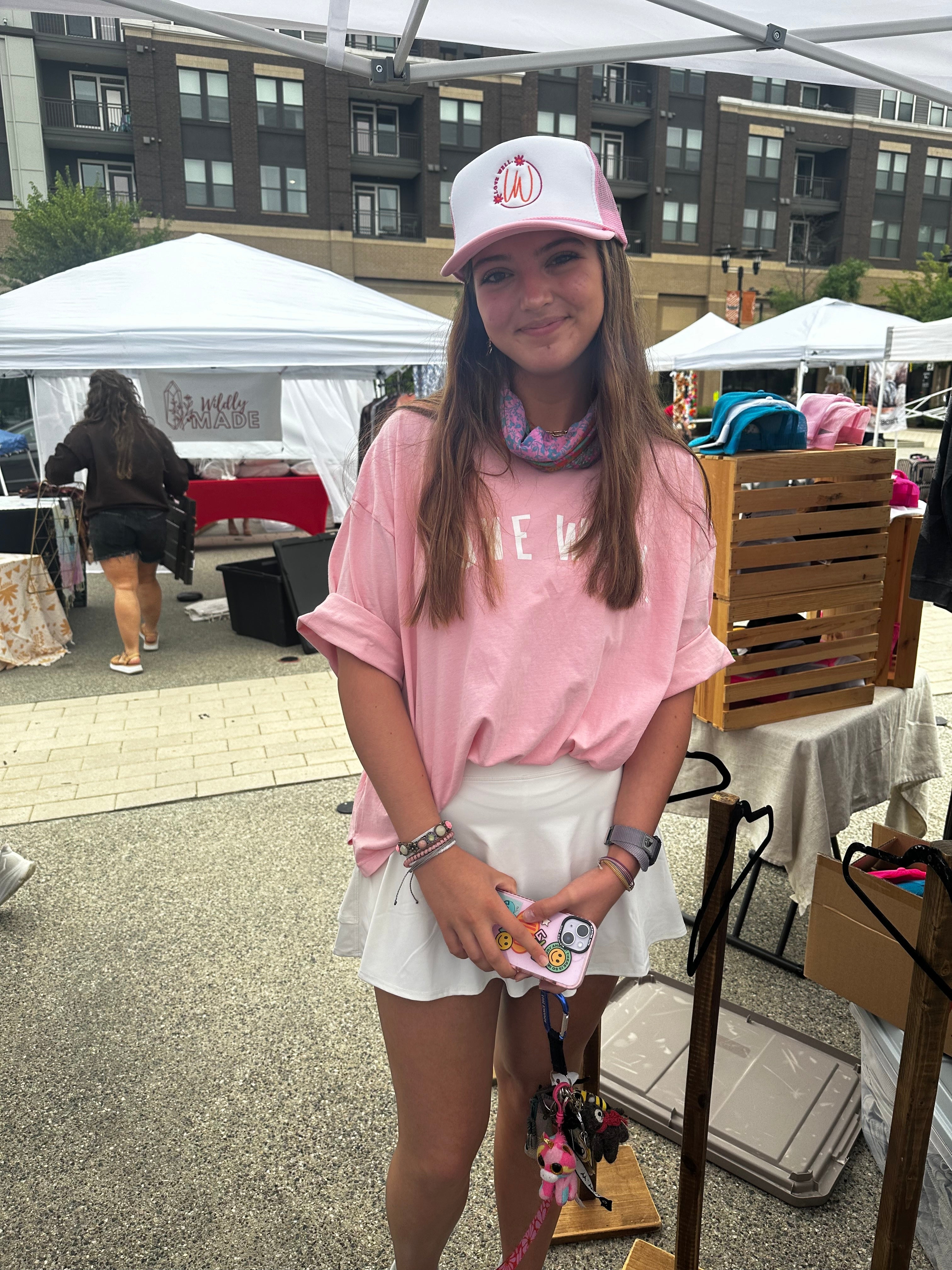 Trucker Foam Hat White LW Flower