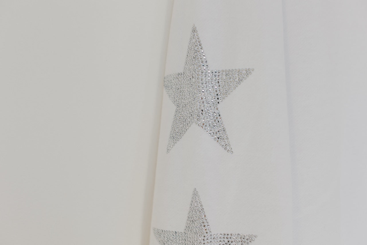 Rhinestone White Sweatshirt