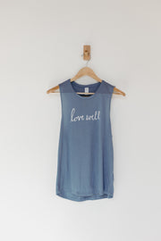 Stonewash Blue- Slinky Jersey Muscle Tank