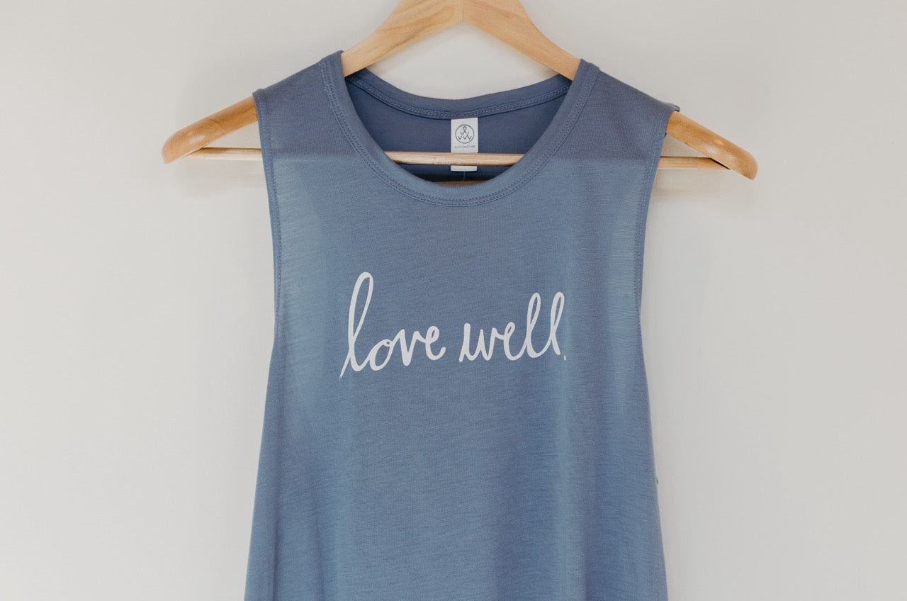 Stonewash Blue- Slinky Jersey Muscle Tank