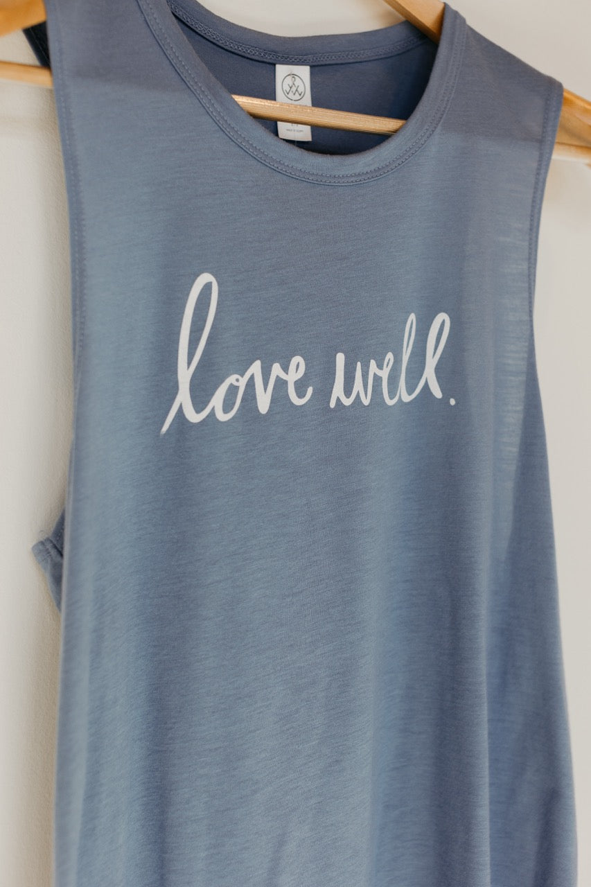 Stonewash Blue- Slinky Jersey Muscle Tank