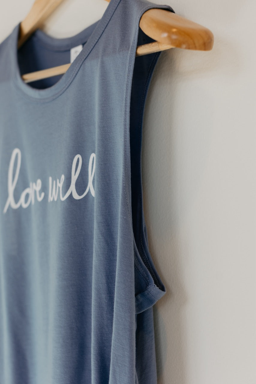 Stonewash Blue- Slinky Jersey Muscle Tank