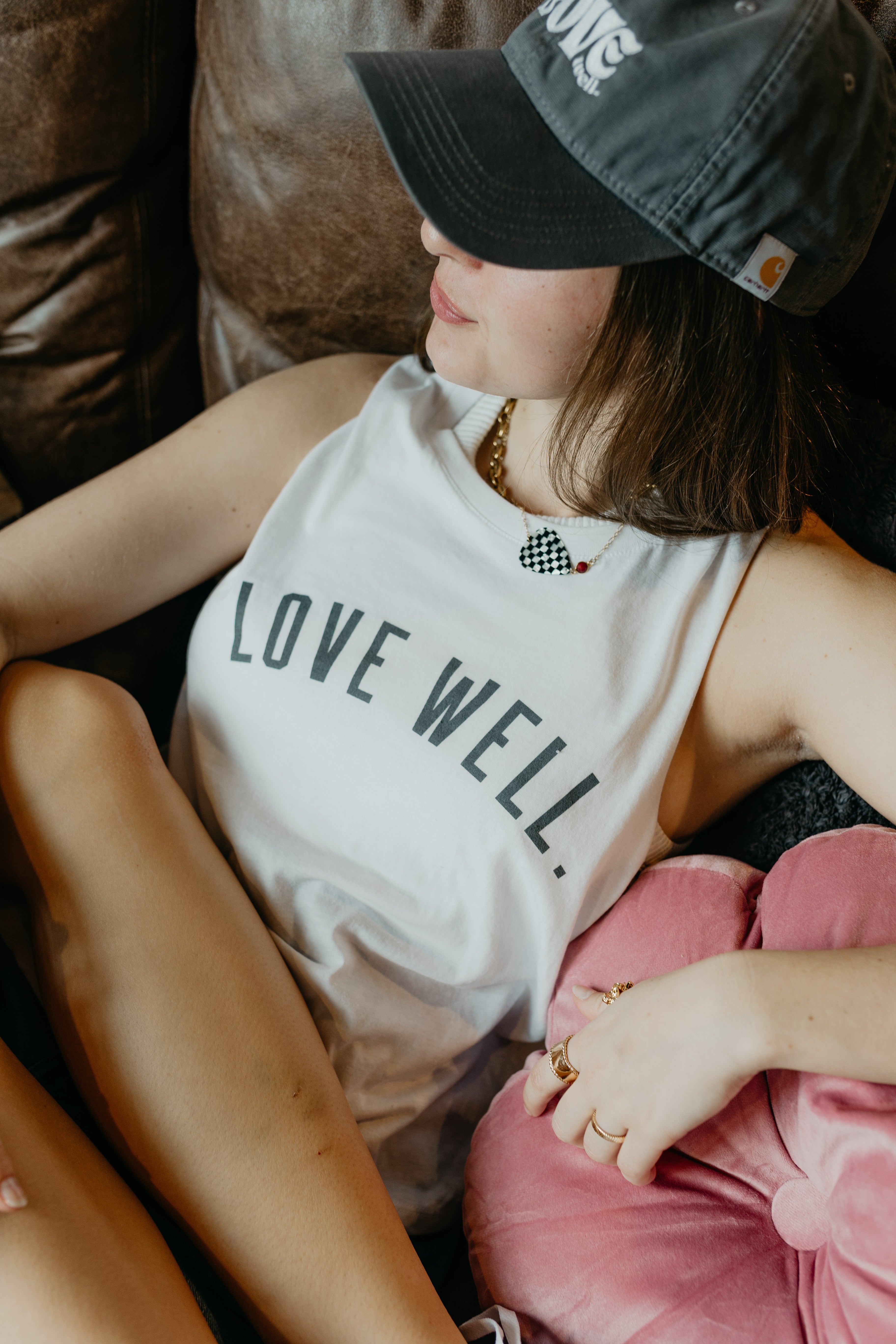 Ladies White Waist High Boxy Tank