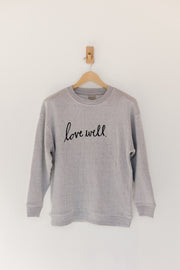 Warm Up Crew - Grey Heather - Love Well Script