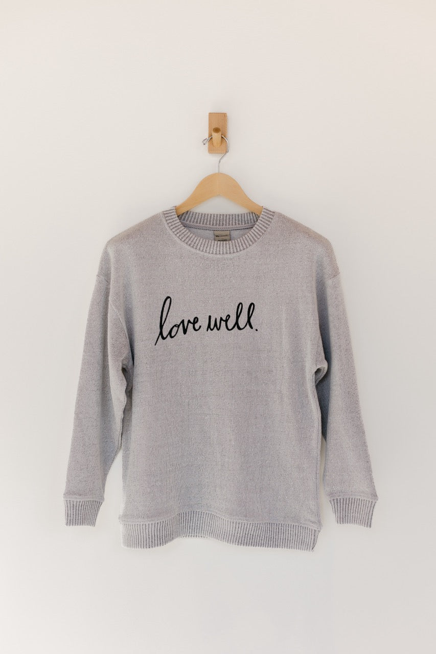 Warm Up Crew - Grey Heather - Love Well Script
