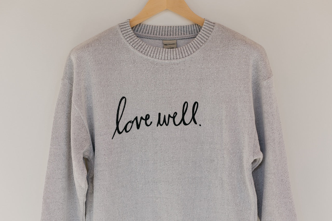 Warm Up Crew - Grey Heather - Love Well Script