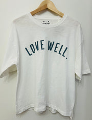 Vintage Ivy Unisex White Boxy Tee with Grey Logo