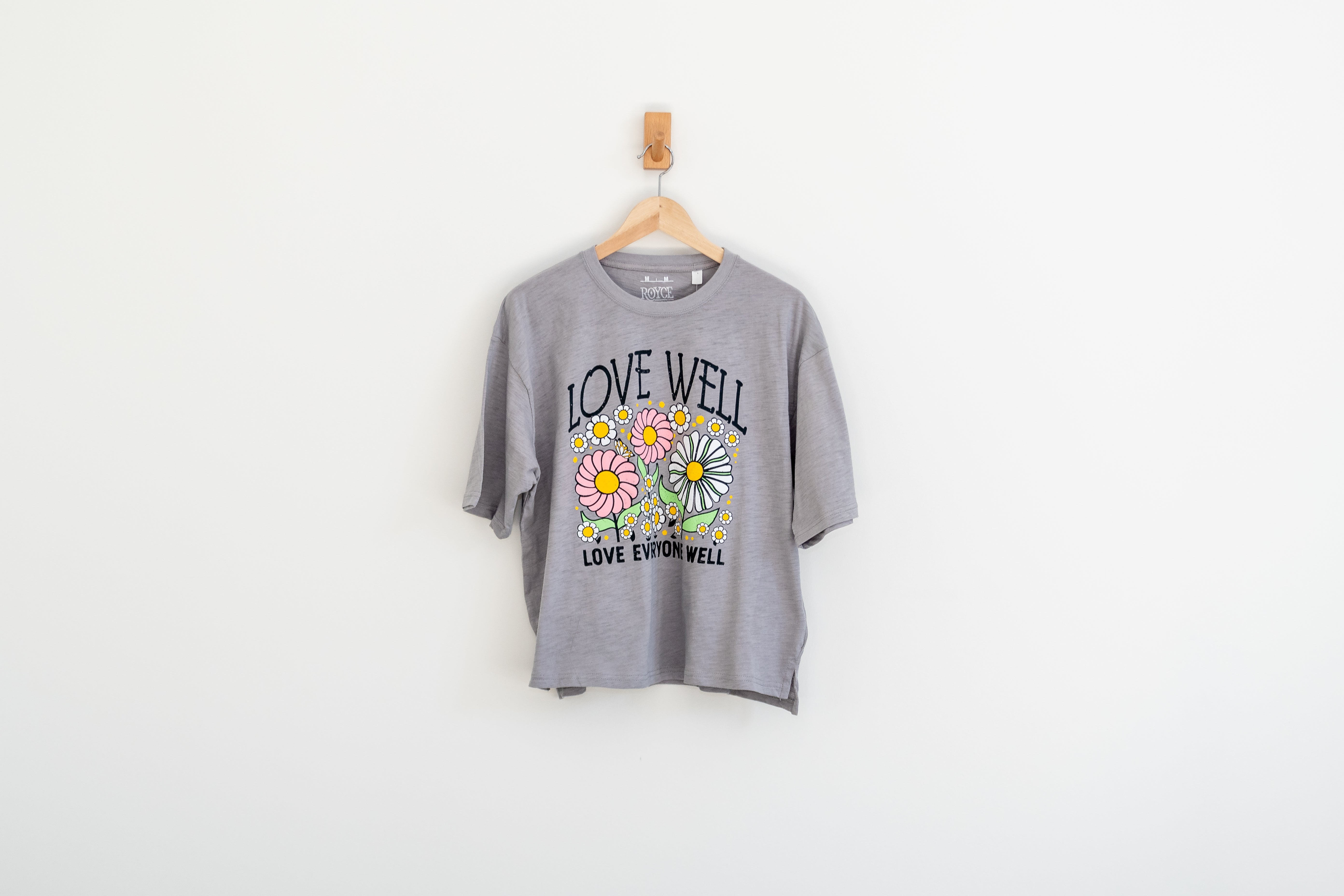 Vintage Petal Grey Boxy Tee