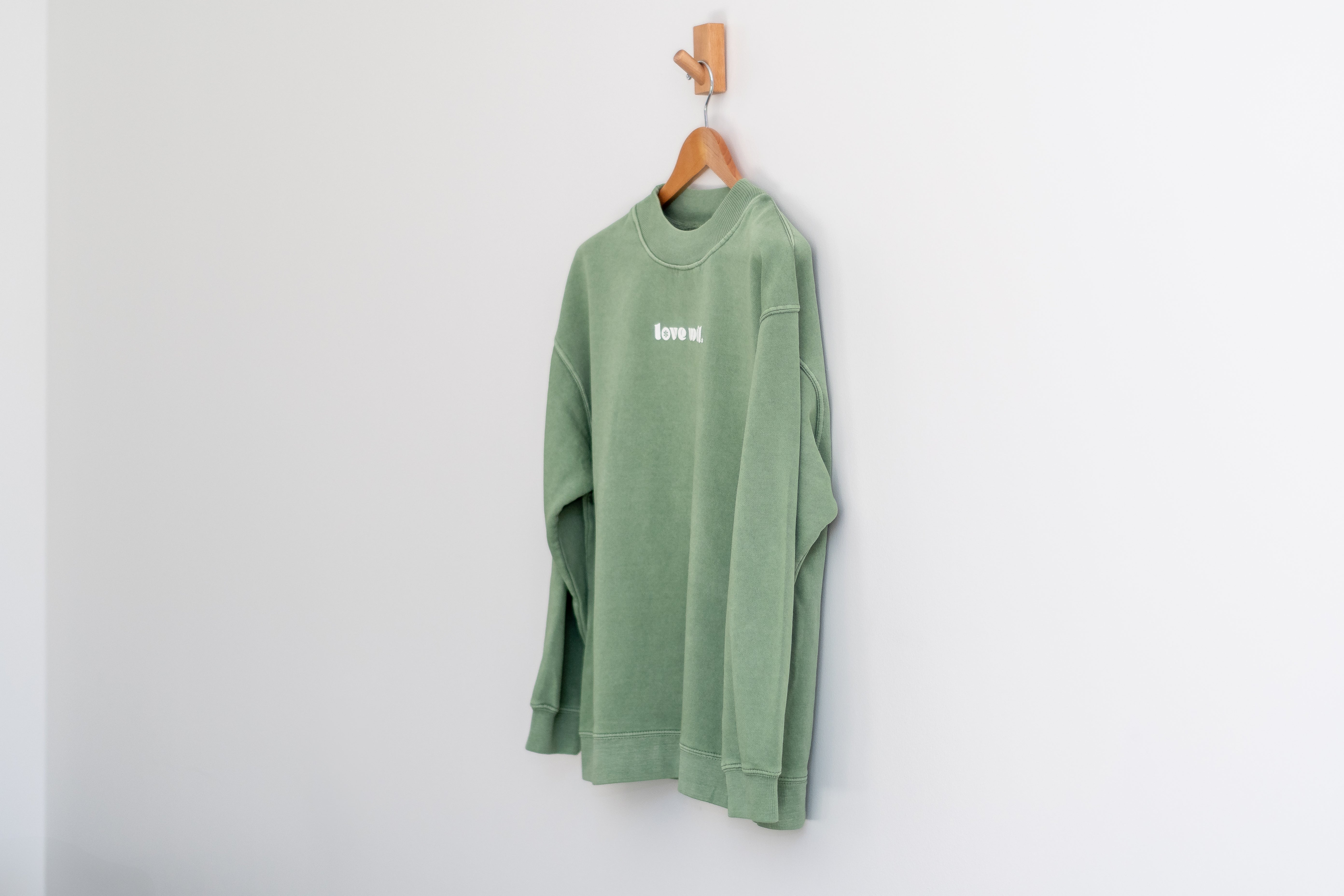 Daisy Sage Washed Mock Neck