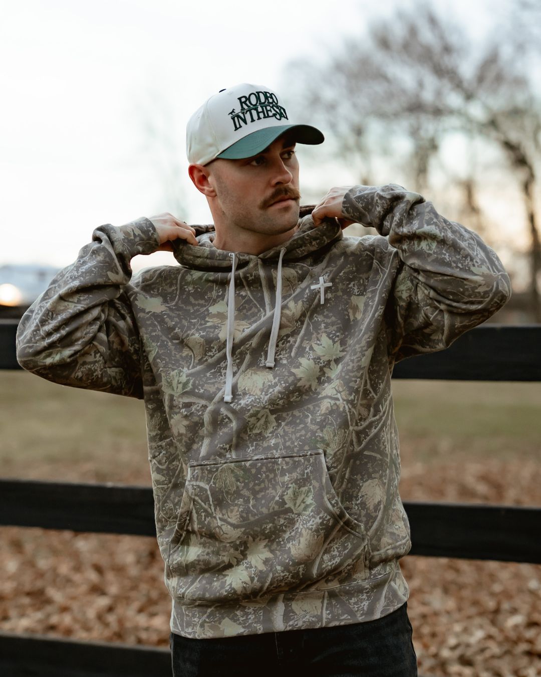 Deadwood Camo Jesus Loves Well Cross Hoodie