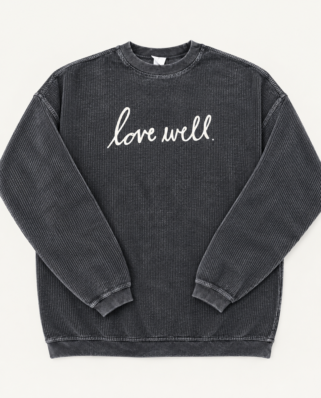 Washed Black Love Well Corded Crew