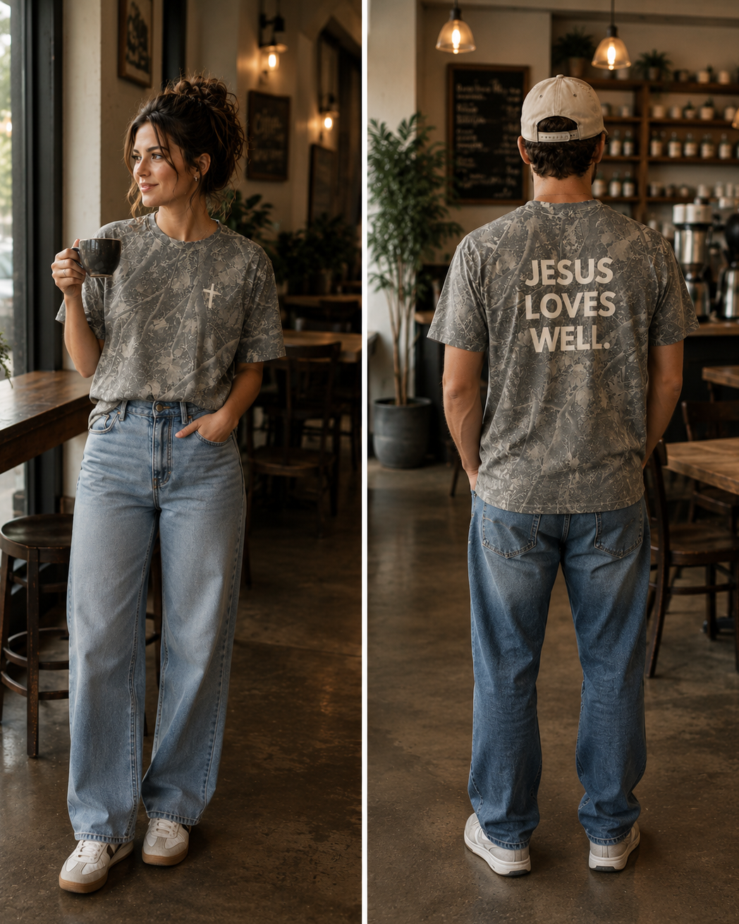Deadwood Camo Jesus Loves Well Cross Tee