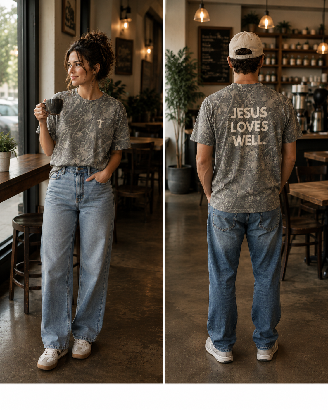 Deadwood Camo Jesus Loves Well Cross Tee