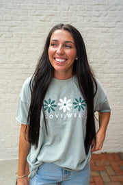 Misty Sage Flower Boho Tee