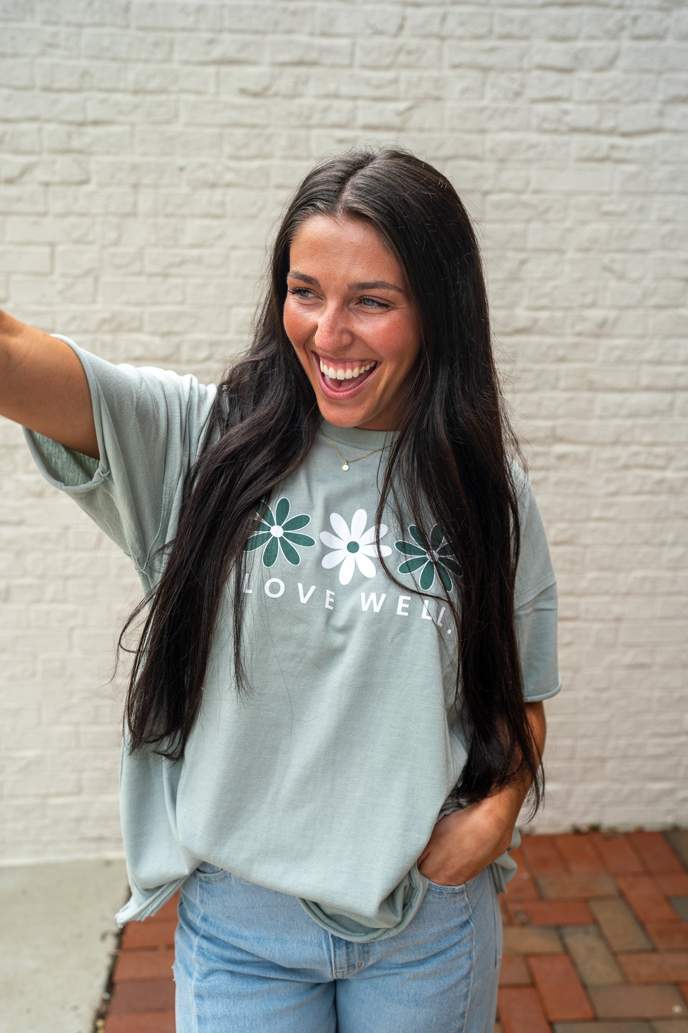 Misty Sage Flower Boho Tee