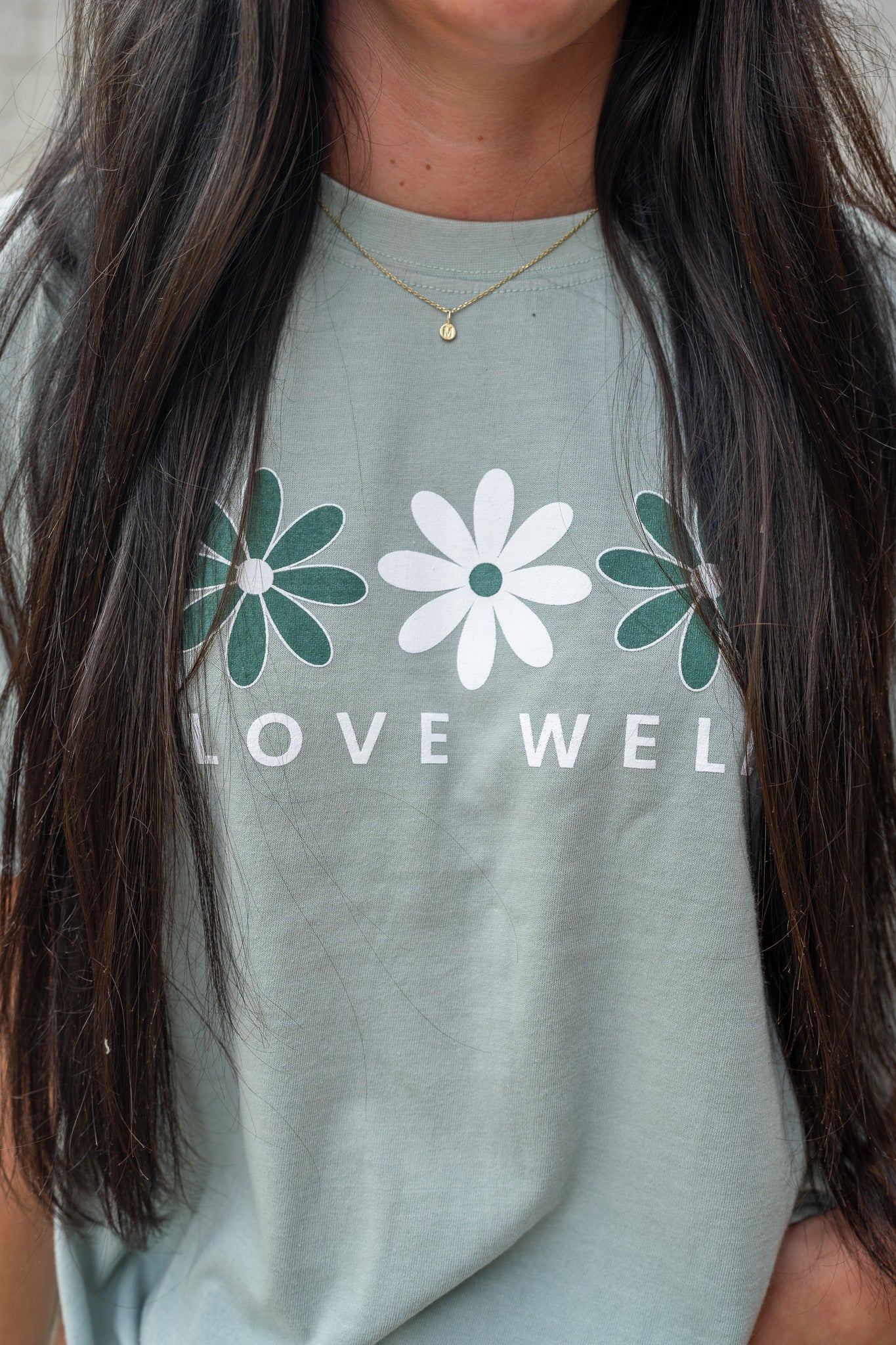 Misty Sage Flower Boho Tee