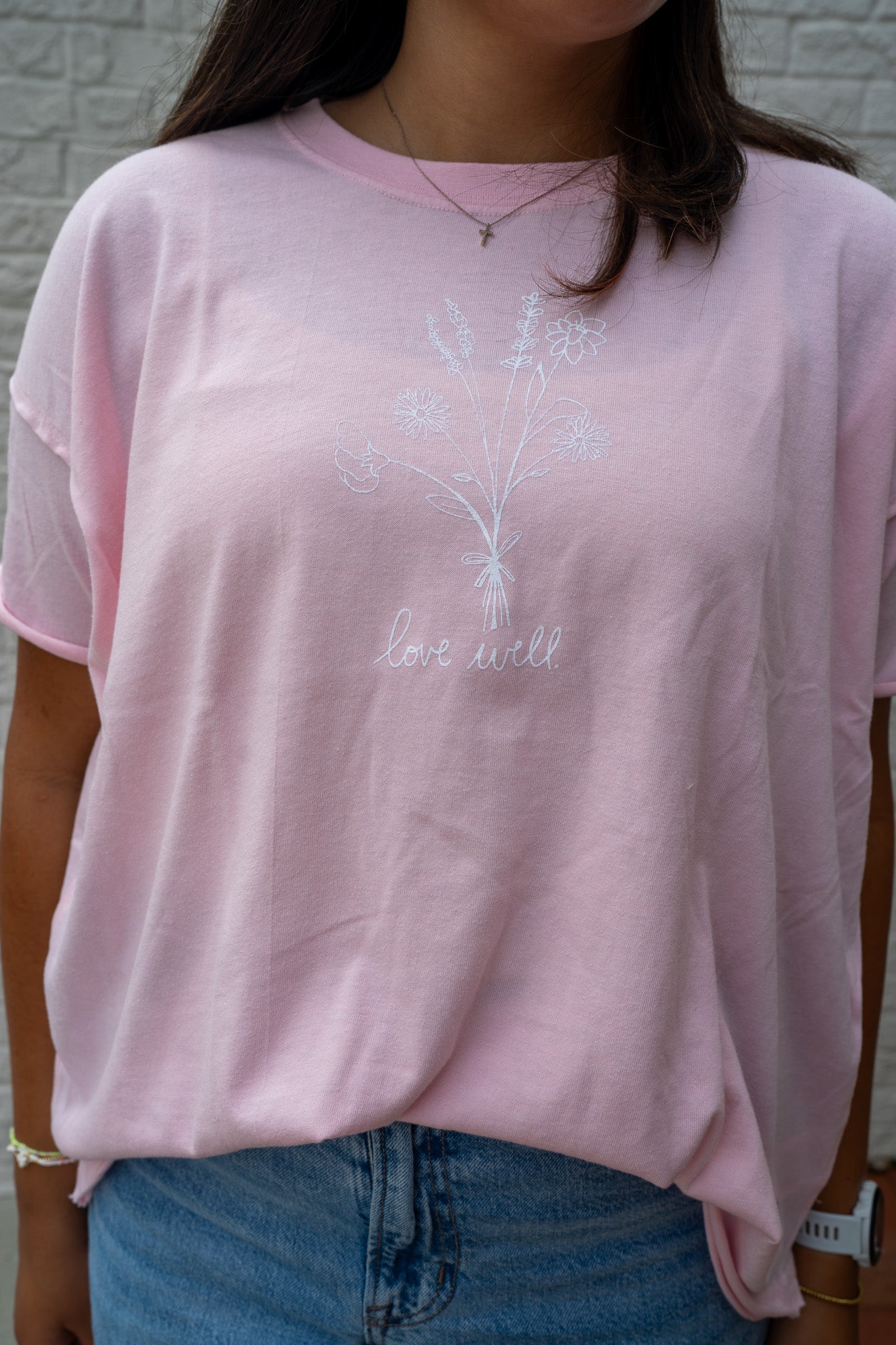 Beach Pink Flower Boho Tee