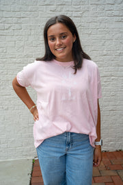 Beach Pink Flower Boho Tee