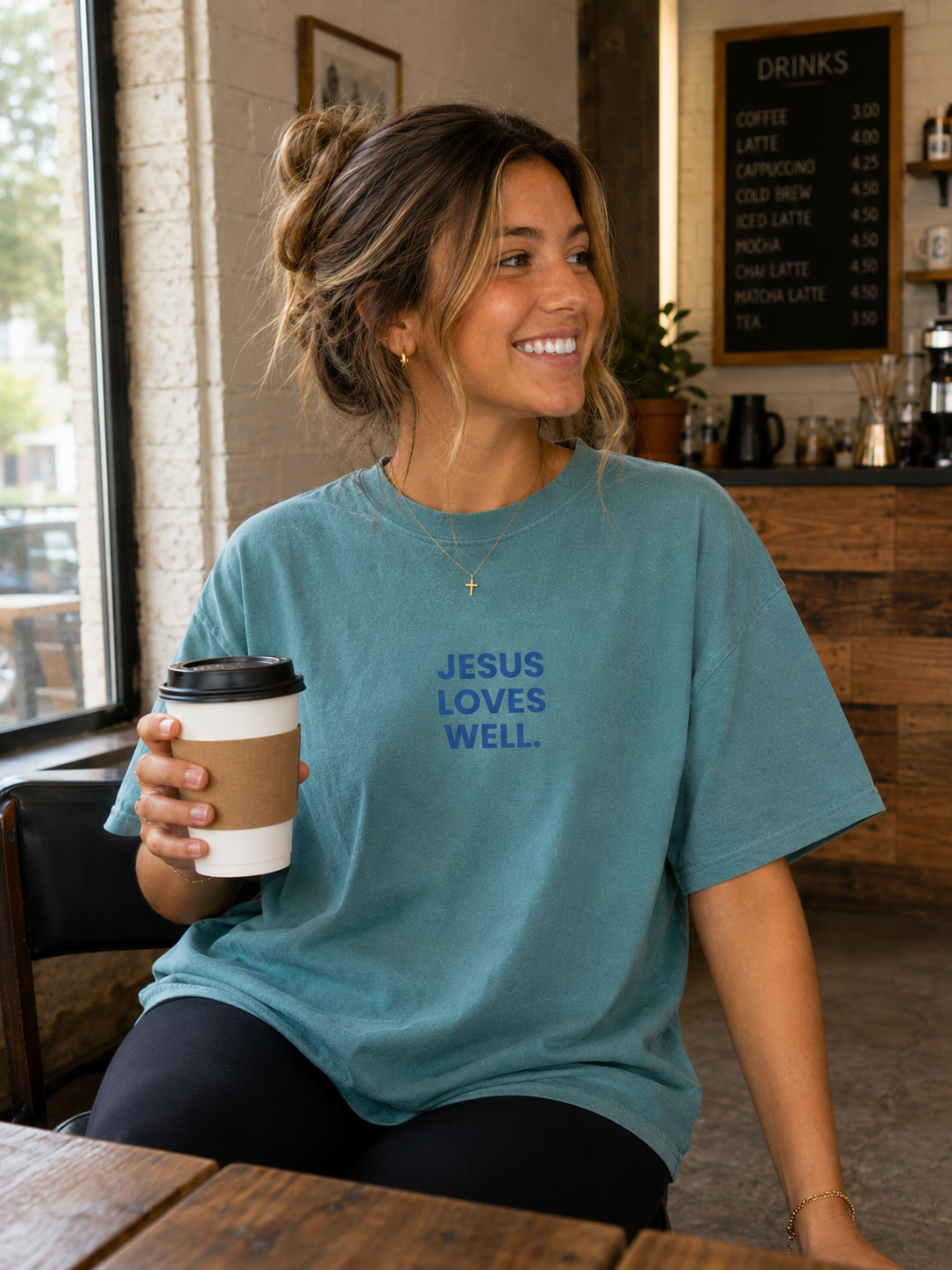 Emerald Jesus Loves Well Tee