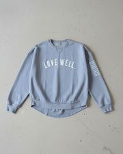 Faded Denim Love Well Poncho Sweatshirt