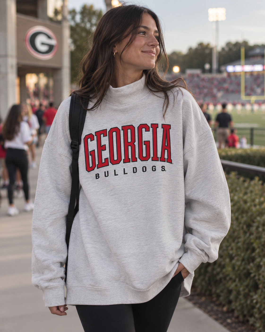 GA Bulldogs Grey Mock Neck Sweatshirt