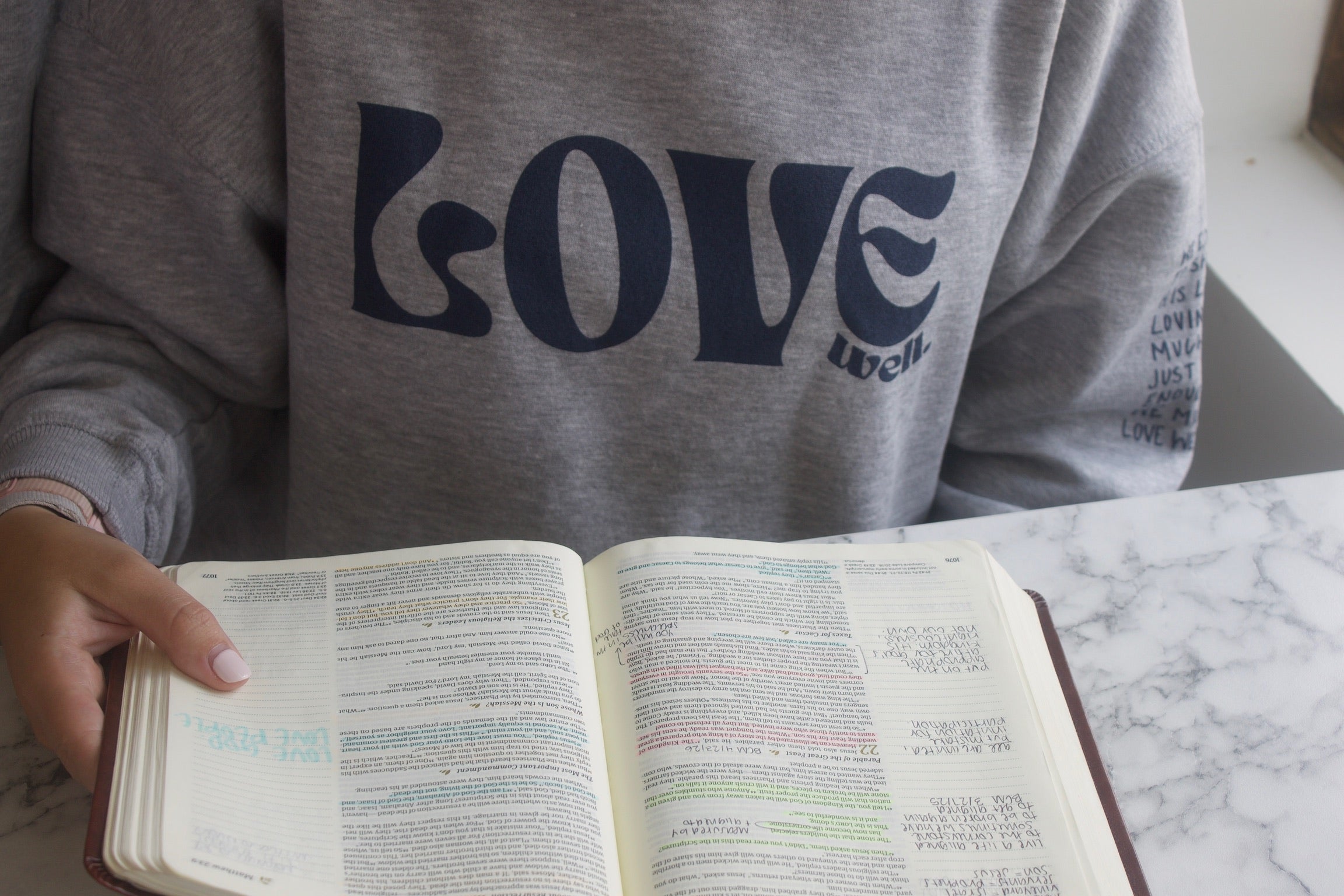 Navy/Gray Love Well Mock Neck Sweatshirt