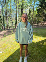 Misty Sage Love Well Mock Neck Sweatshirt