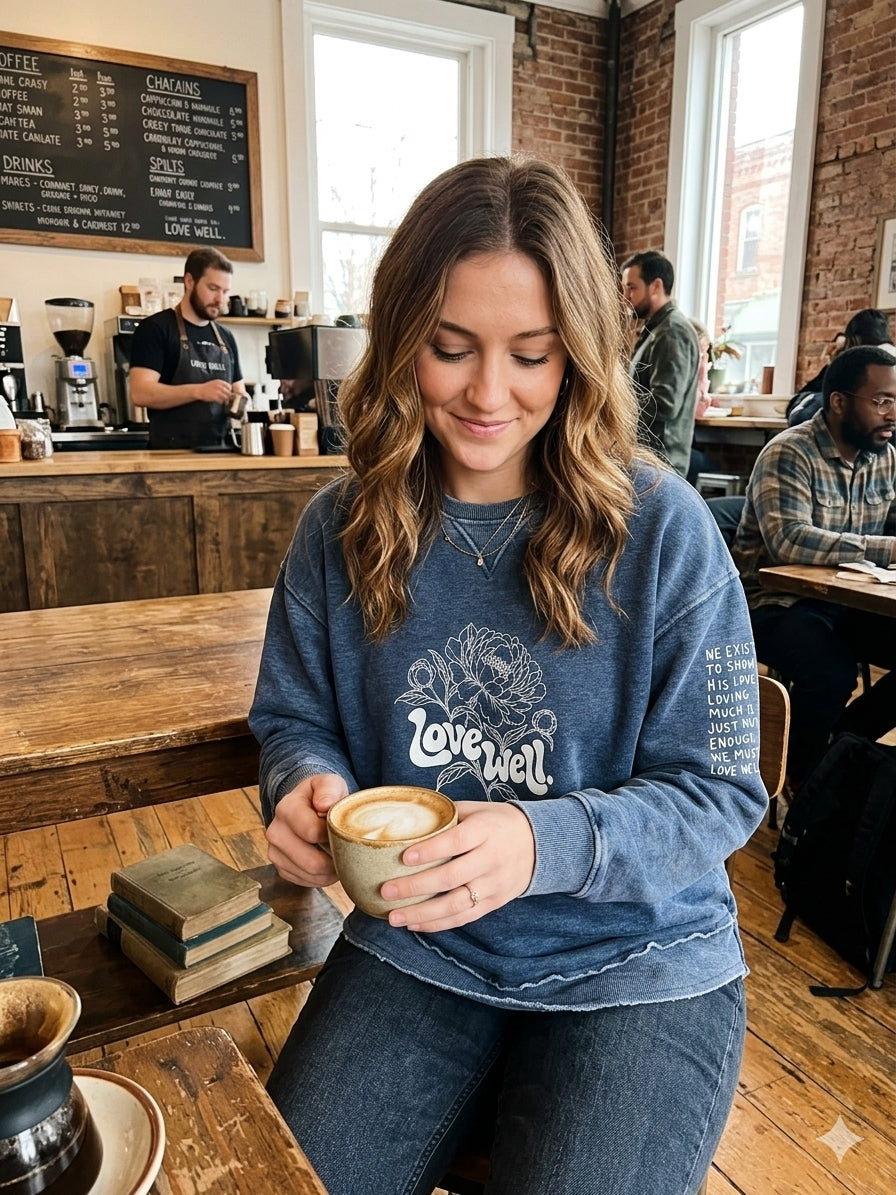 Ink Peony Love Well Crew Sweatshirt