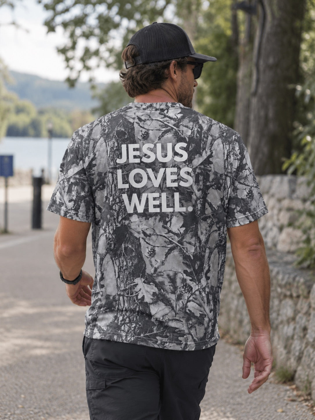 JLW - Jesus Loves Well -Grey Camo Tee