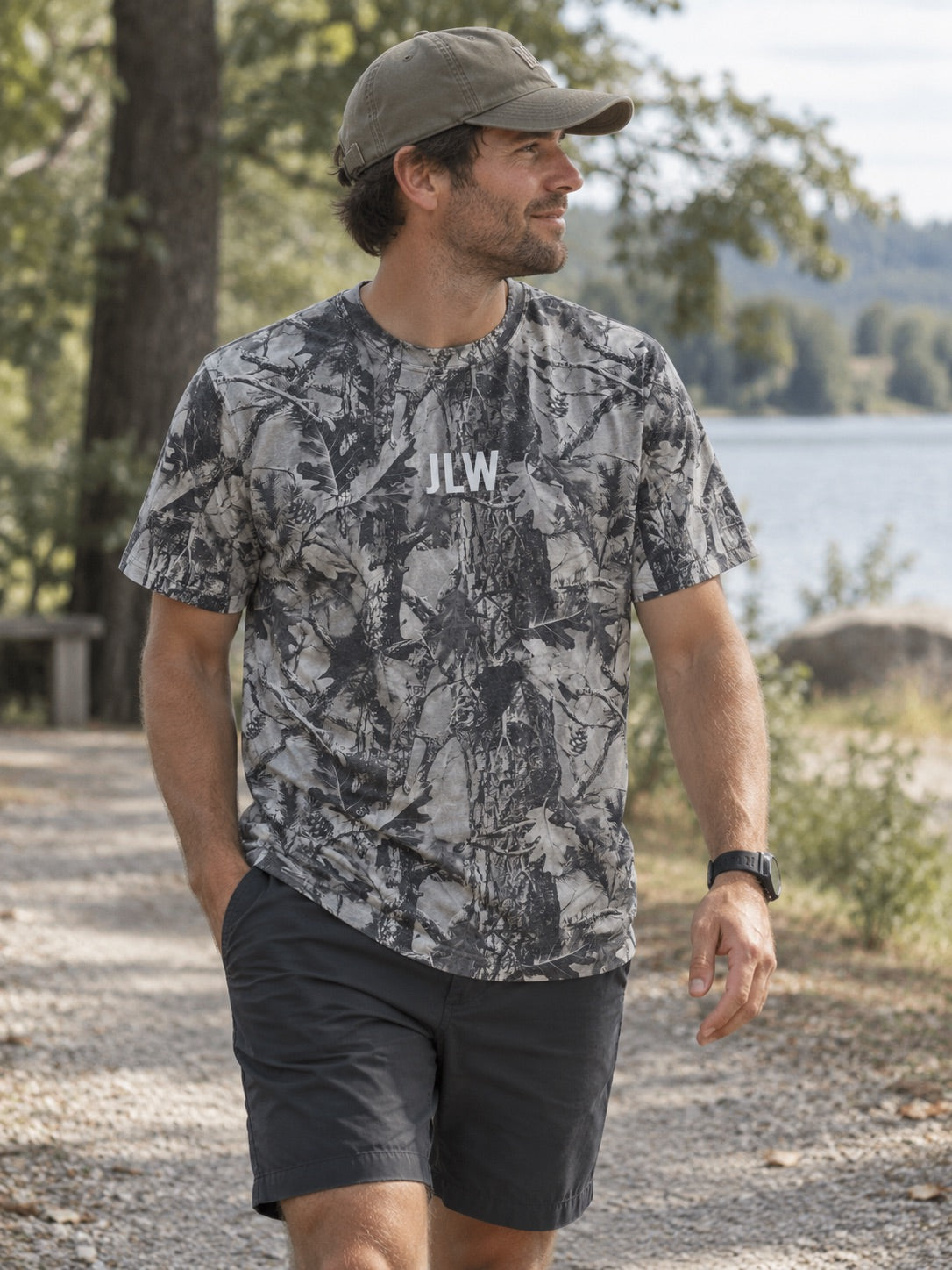 JLW - Jesus Loves Well -Grey Camo Tee