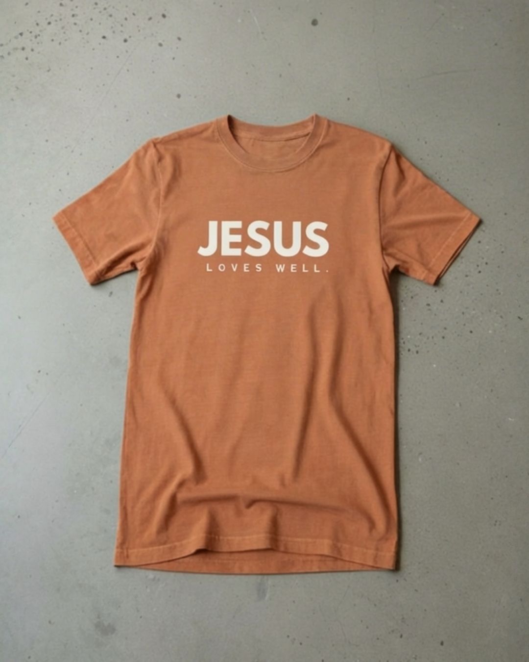 Terracotta Jesus Loves Well Tee