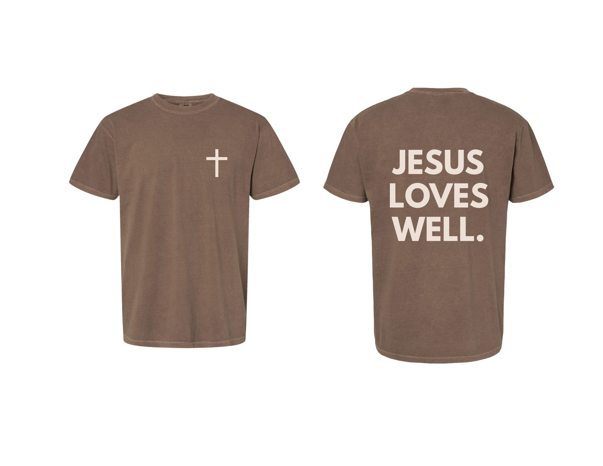 Espresso Jesus  Cross Comfort Colors Tee