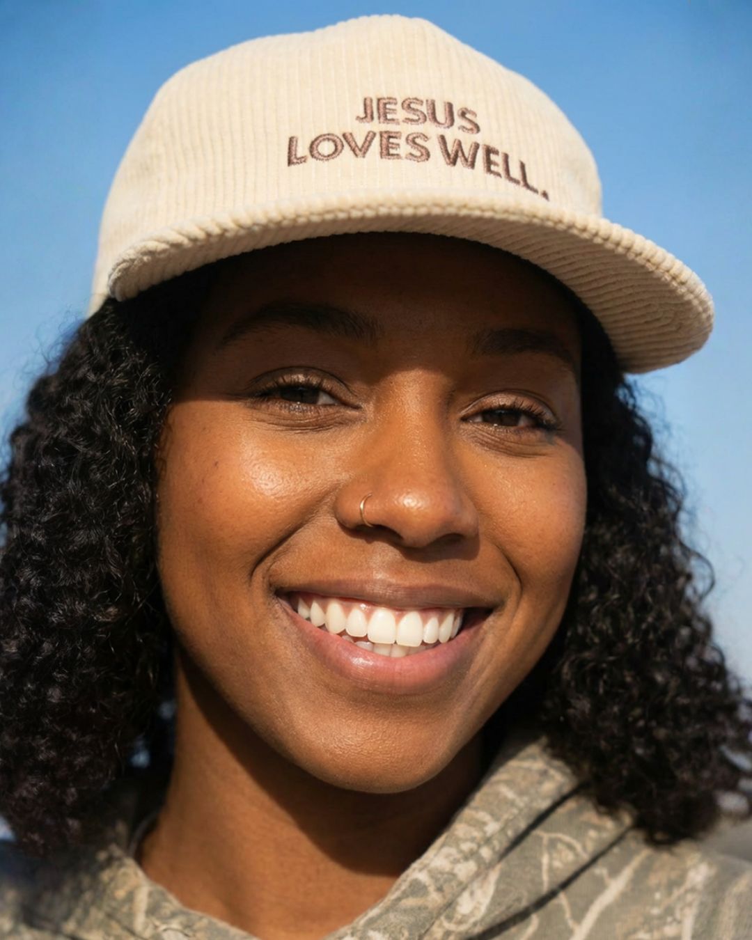 Jesus Loves Well Flat Bill Corduroy Hat