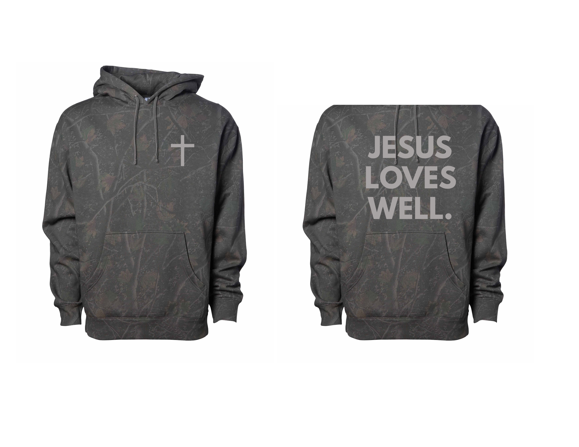 Darkwood Camo Jesus Cross Hoodie
