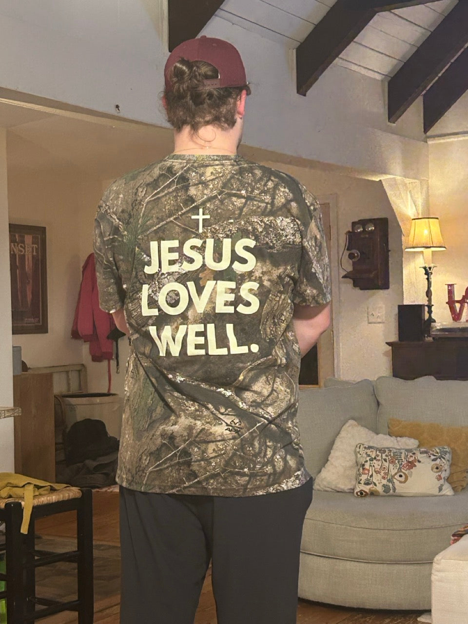 Jesus Loves Well Camo Tee