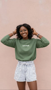 Sage Washed Love Well Mock Neck Sweatshirt