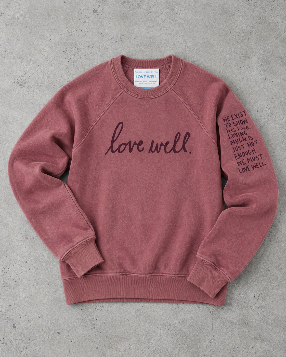 Kids Script Love Well - Mauve/Maroom