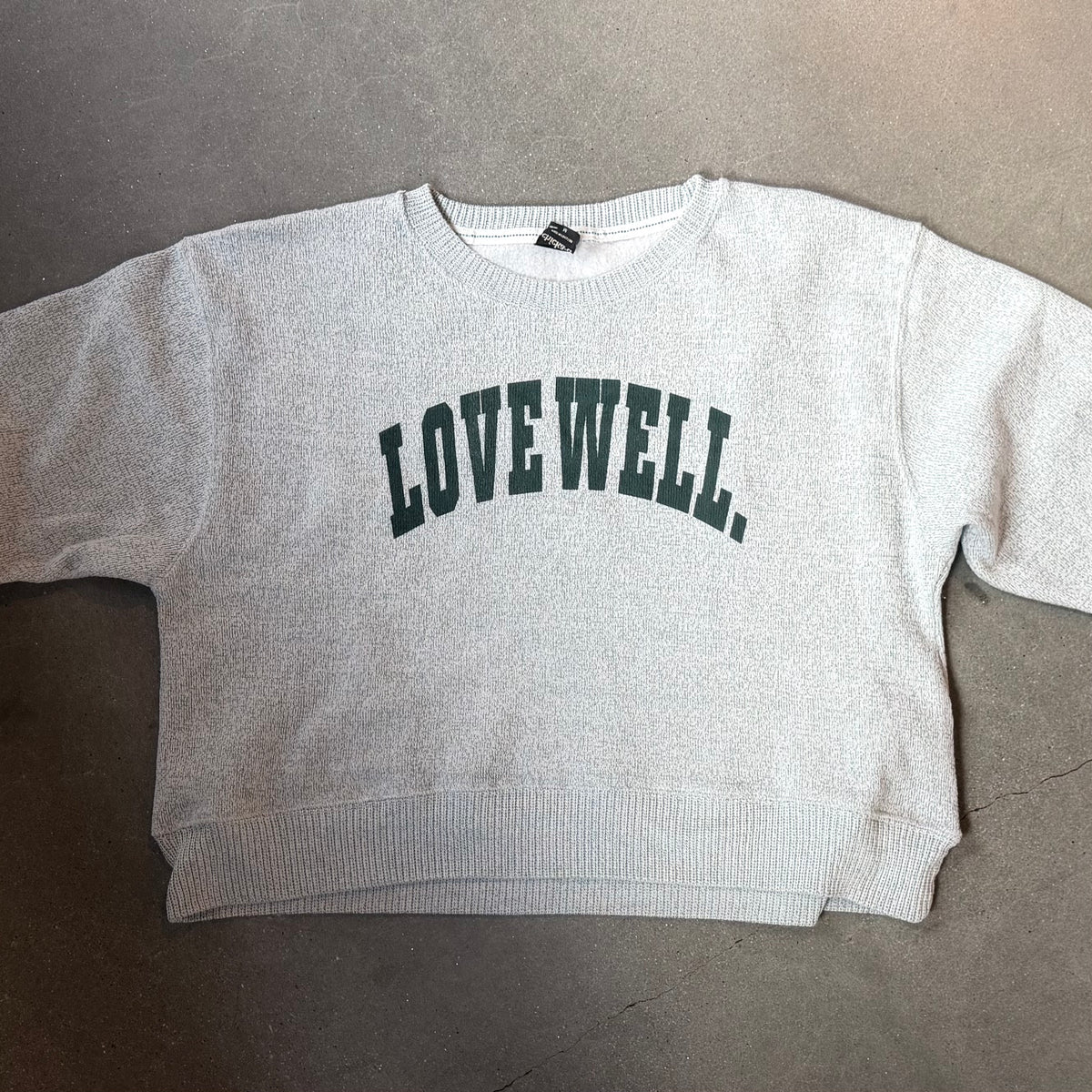 Spruce Green Heather Boxy Crew Neck