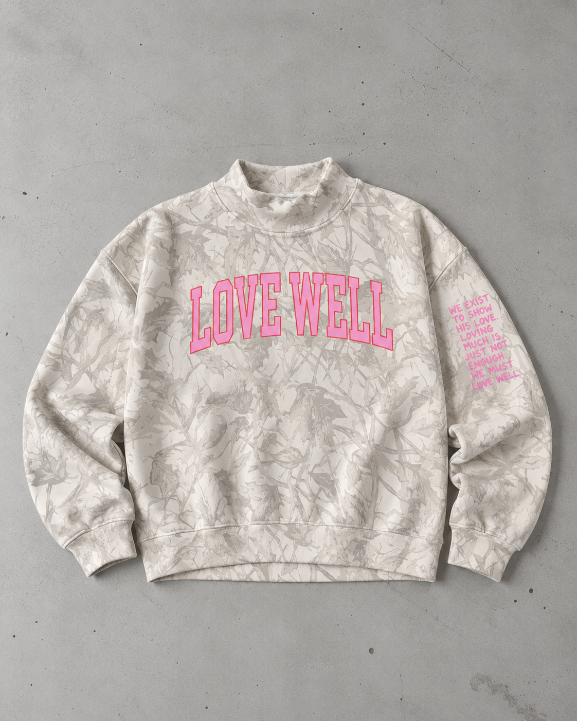 Pink/Orange Mock Neck - Icy White Camo