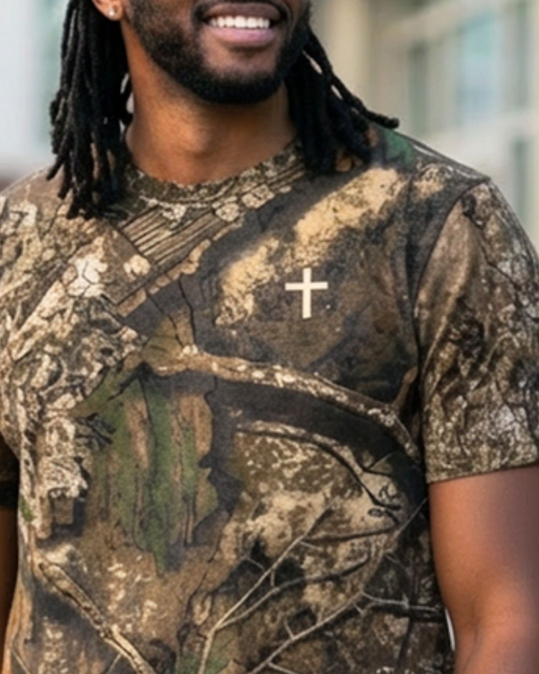 Realwood Camo Jesus Loves Well Cross Tee