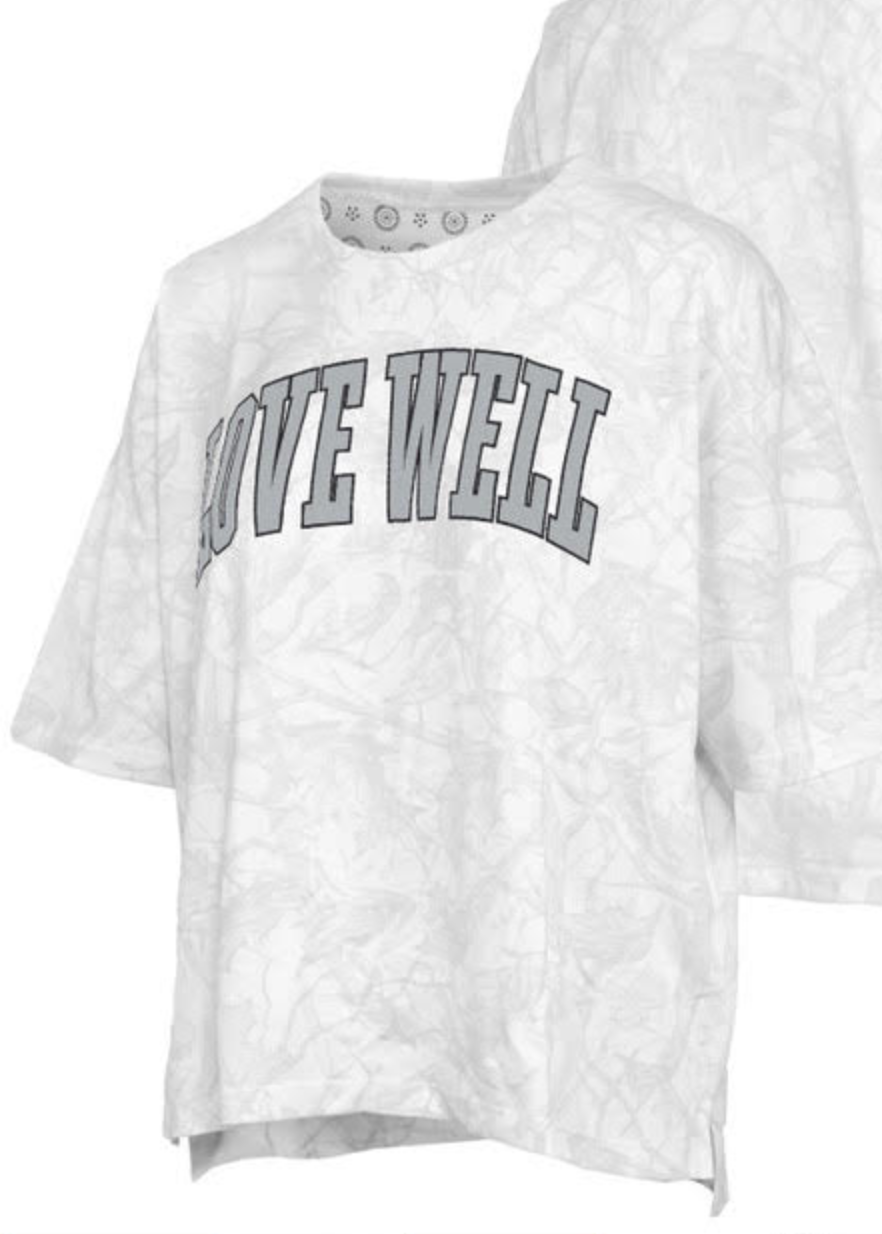 White Camo Love Well Boxy Tee