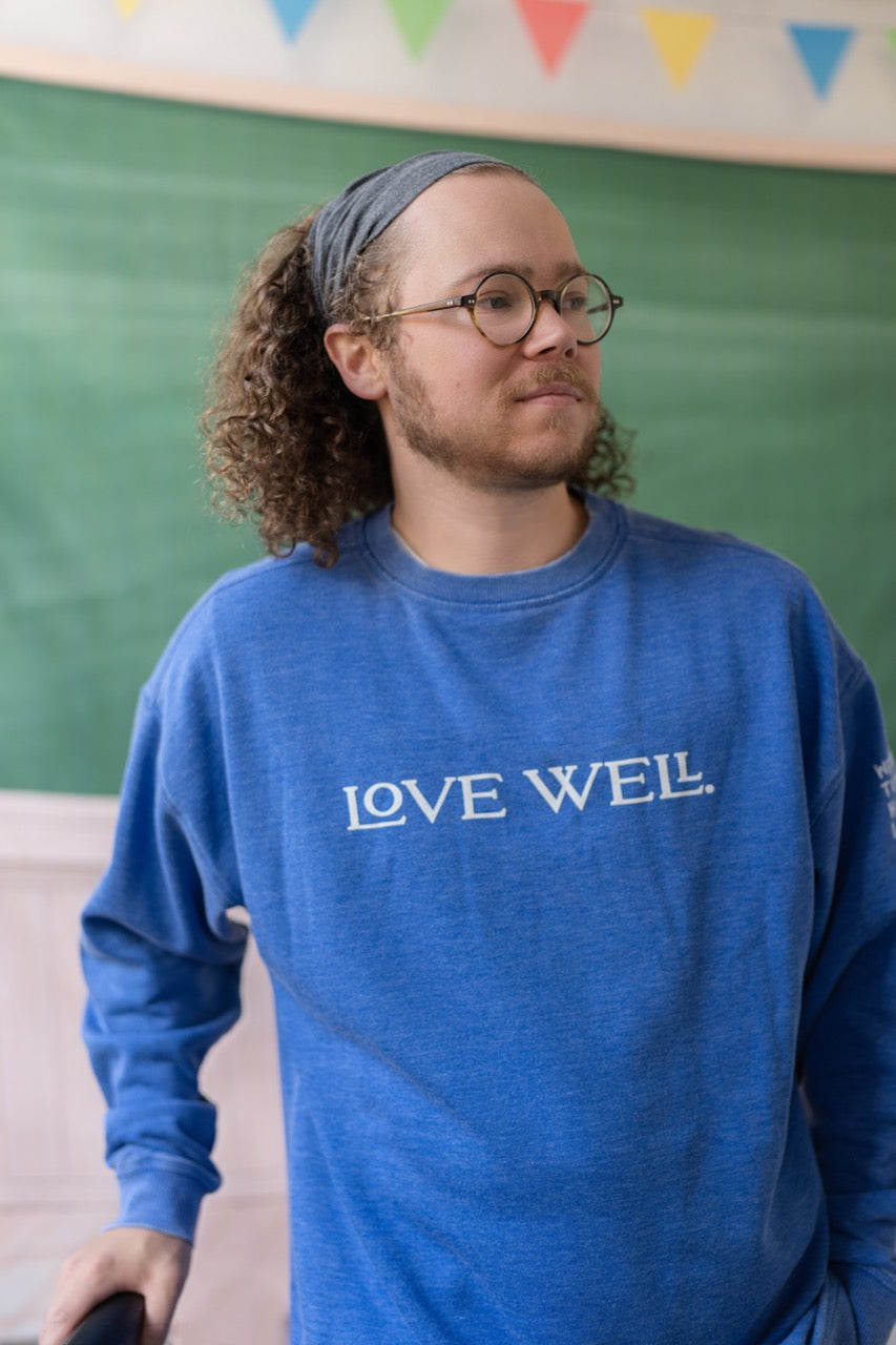 Love Well Abigail Crew Sweatshirt in Cobalt Blue