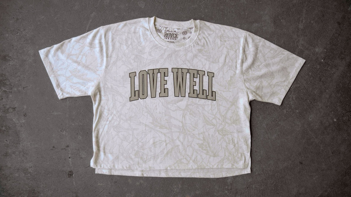 Love Well Arch Boxy Tee in Whitewood Camo