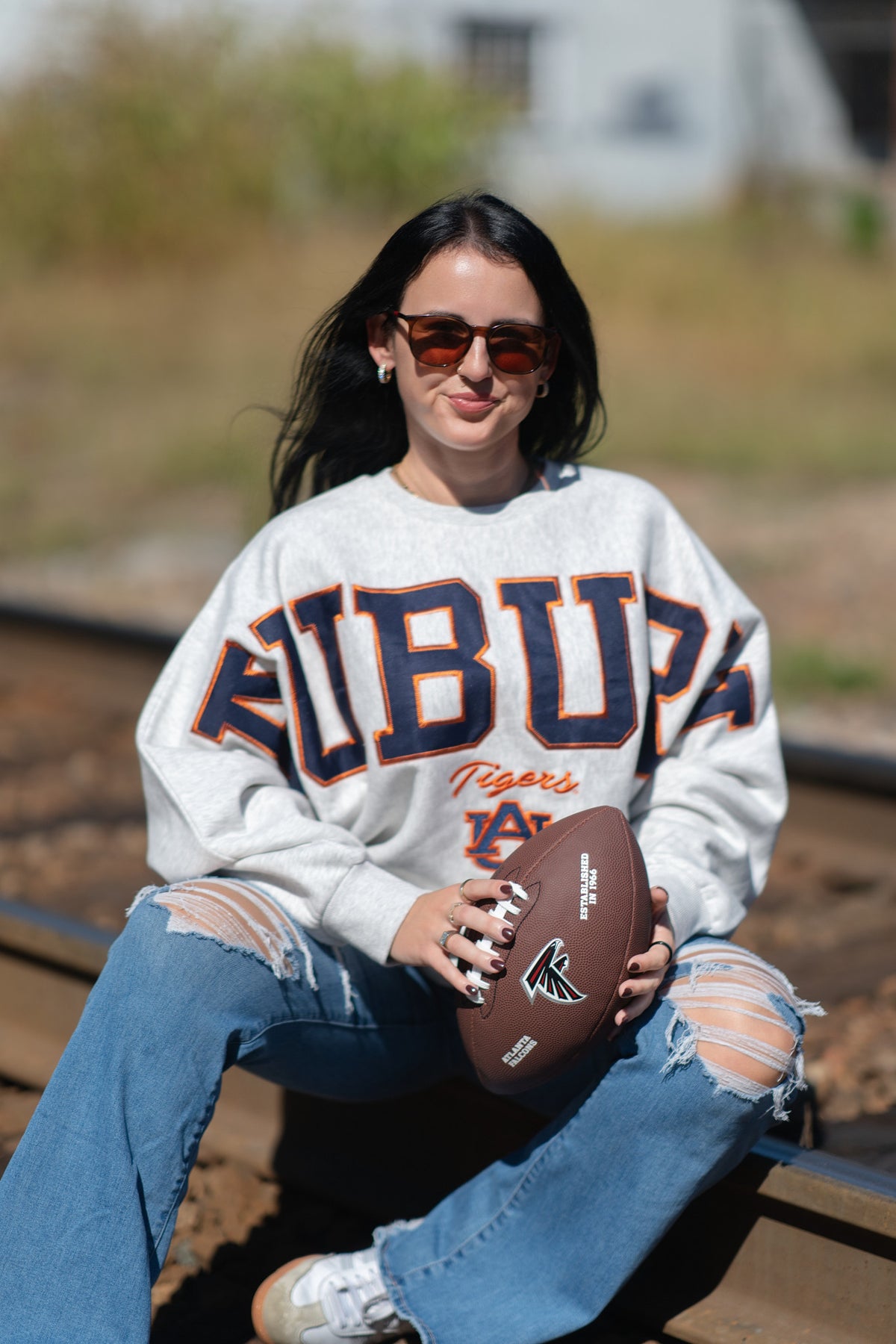 Love Well Auburn Retro Sweatshirt in White