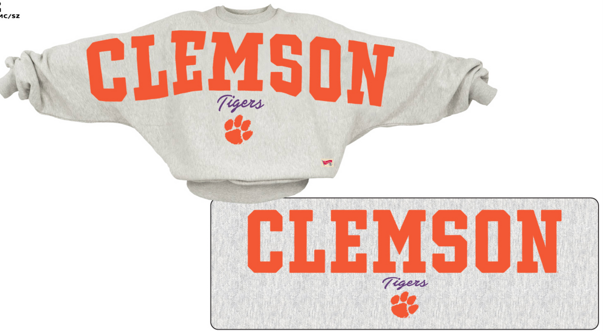 Love Well Clemson Retro Sweatshirt in White